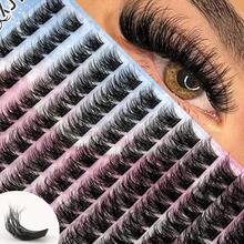 156pcs Fluffy & Thick False Eyelashes, 10-16mm Mixed Length Individual Lashes, High Quality Densely Packed Lashes, Combination Of Multiple Lengths To Naturally Enhance Eyes, Reusable DIY Eyelash Extension, Suitable For Beginners, Daily And Party Makeup, Ideal Beauty Gift For Women, Portable Packaging - D - View 7