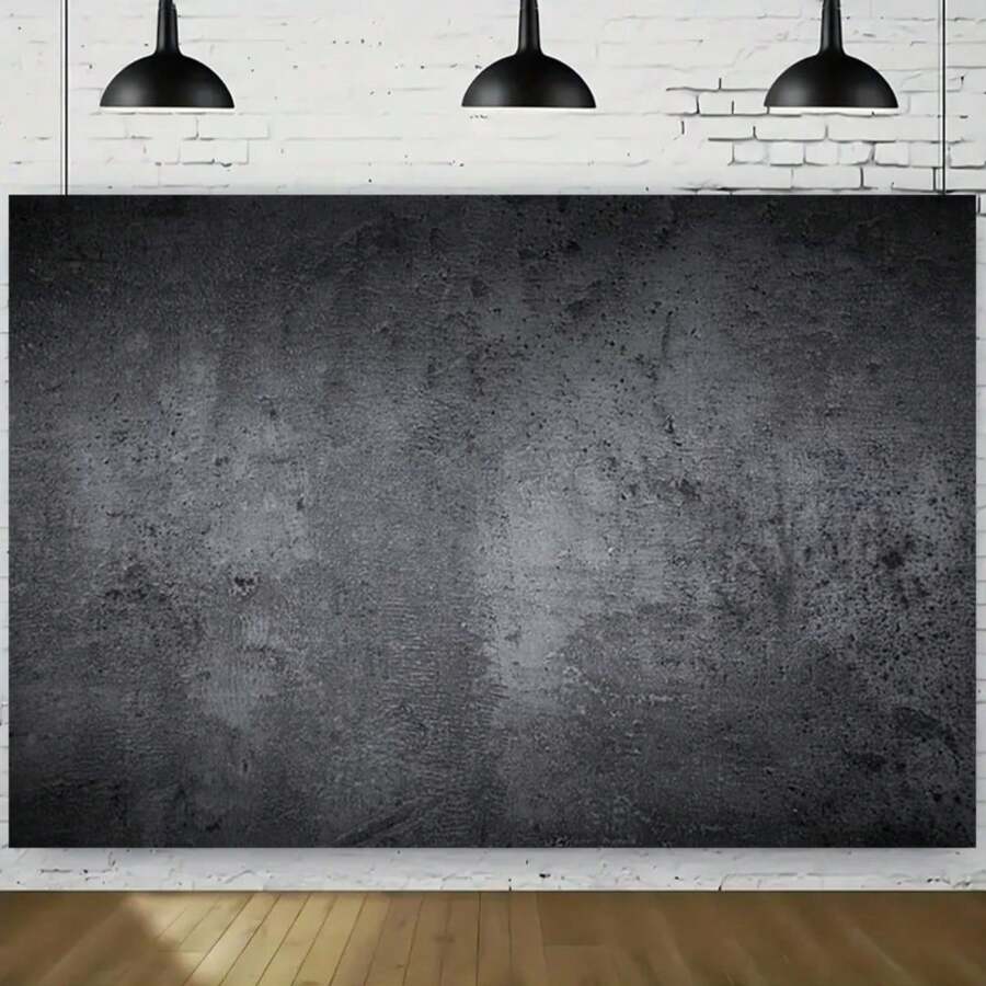 1pc Dark Gray Textured Concrete Backdrop, Measuring 177.8X228.6, Made Of Polyester.This Mixed Color Decoration Is Entryways, Photography Backgrounds, Birthday Celebrations, Outdoor Gardens, Photo Booths, And Party Decor - 1pc - View 1