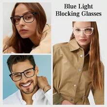 2 Pairs Blue Light Eyeglasses For Men Women Blue Light Lens Blue Light Glasses Men Bluelight Glasses Women Computer Glasses Party Glasses - 1 đôi trong suốt + 1 đôi đen - Xem 6