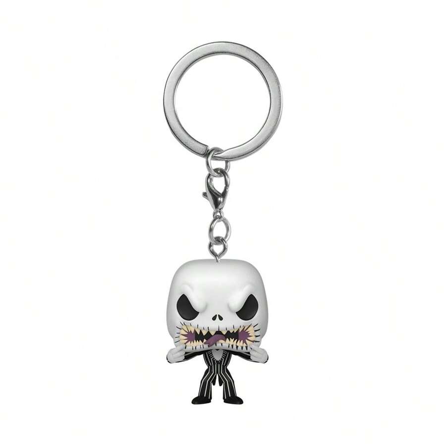 Funko Pop! Keychain: Disney - Jack Skellington - (scary Face) - Minifigura de Vinilo Coleccionable Llavero Original - Relleno de Calcetines - Idea de Regalo - Blanco - Ver 1