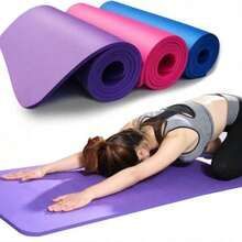 Verlängerte, verbreiterte und verdickte Yogamatte.Ideal für Fitness und Tanz.Rutschfest, ideal für Fitness und Pilates.Farben: Schwarz, Rosa, Grau, Blau und Lila (183 x 61 x 1 cm, 183 x 61 x 1,5 cm). - Grau - Übersicht 4