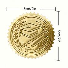 30个金色箔纸毕业帽封条 – 2英寸压纹防水贴纸，适用于毕业证书、文凭、学校奖项和毕业礼品包装 - A - 查看 9