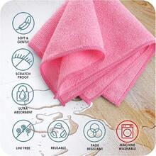 Microfiber Cleaning Cloth Microfiber Towels 24 Pack Washcloths Pink Cleaning Rags Reusable Microfiber Towel Microfiber Cloth Rags Lint Cloth 12Inchesx12Inches - Màu hồng + Gói 24 cái - Xem 10