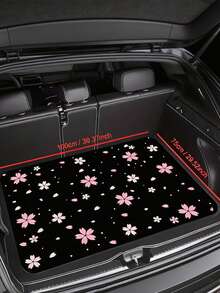 1pc Floral Print Car Trunk Mat, Universal Non-Slip Trunk Liner, Waterproof & Dirt-Resistant Trunk Protector, Simple & Elegant Car Interior Decor, Keeps Trunk Clean & Tidy, Practical Daily Commute Car Accessory - Multicolor - View 6