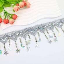 2Yard 8cm Gold Silver Pendant Lace Ribbon Trims For Stage Performance Party Cosplay Wedding Clothes DIY Sewing Garments Accessories - Multicolor - View 9