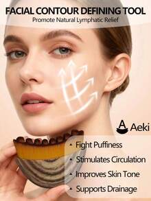 New Lymphatic Gua Sha Facial Brush, Suitable For Chin And Neck Lymphatic Detox Facial Massage Brush, Soft Bristles Suitable For All Skin Types, Ergonomic Beauty Tool - Multicolor - View 7