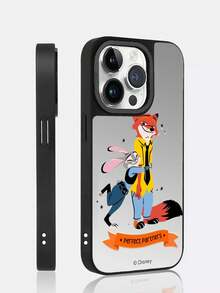 1 chiếc ốp lưng điện thoại acrylic 2 trong 1 mới, sáng tạo, chủ đề Disney Judy & Nick, có gương selfie và bảo vệ camera nhô cao, phù hợp với iPhone 17 Pro Max/17 Pro/17/Air/16/15/14/13/14 Plus/12 Pro Max/12 Pro/12/11 Series, thiết kế hoạt hình tối giản, dày dặn và chống rơi vỡ. - Bạc - Xem 1