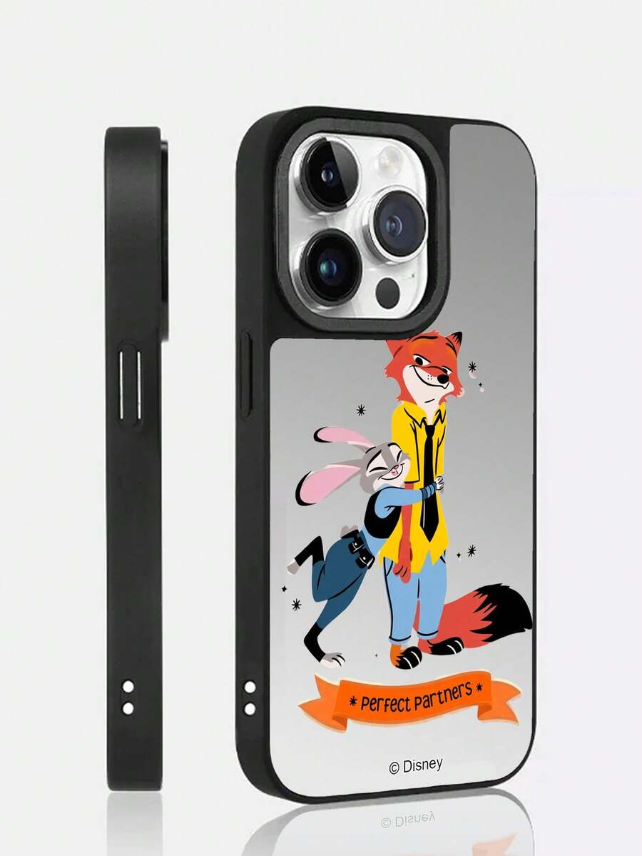 1 chiếc ốp lưng điện thoại acrylic 2 trong 1 mới, sáng tạo, chủ đề Disney Judy & Nick, có gương selfie và bảo vệ camera nhô cao, phù hợp với iPhone 17 Pro Max/17 Pro/17/Air/16/15/14/13/14 Plus/12 Pro Max/12 Pro/12/11 Series, thiết kế hoạt hình tối giản, dày dặn và chống rơi vỡ. - Bạc - Xem 1