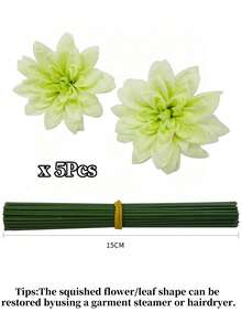 MEHELANY 12/5支仿真绿色非洲菊带茎，丝绸仿真花，适用于家居、房间、餐桌、花园、派对、礼品、新娘腕花、情人节、母亲节、婚礼捧花、花环、拱门、门廊、新娘捧花、送给女孩、女朋友、母亲的礼物 - 淺綠 - 查看 7