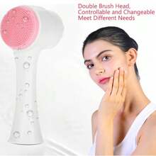1 Soft Silicone Facial Cleansing Brush, Facial Exfoliating And Deep-Cleansing Pore Brush, Double-Sided Manual Massage Pore Cleansing Brush, For Massage, Beauty And Skincare Tools, Bathroom Gadgets, Bathroom Accessories. - Multicolor - View 10