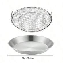 2pcs Heavy Duty Stainless Steel Oil Draining Rack With Tray - Oil Filtering And Cooling Rack With Tray - Multipurpose Kitchen Accessory For Frying, Grilling, Vegetable Washing And Display - Essential Tool For BBQ Enthusiasts And Home Chefs - Multicolor - View 4