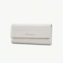 Women's Long Genuine Leather Pattern Fashion Clutch Wallet, Large Capacity Card Holder, Women's Purse - Red - View 2
