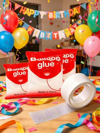 300pcs/3rolls ABS Balloon Glue Dots, Removable Adhesive Stickers, Suitable For Party Balloons, Weddings, Birthdays, Back To School And Other Occasions