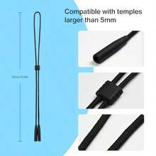 2 Pcs Eyeglasses Holder Strap Adjustable Glass Holders Around Neck For Men Women Anti Slip Eyewear Retainer Black - As Pic - View 3
