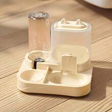 Dispensador de Agua y Comida 2 en 1 para Mascotas Grandes, Separación de Alimentos Secos y Húmedos, Plástico Resistente, Transparente, Sin Batería, Para Viajes de Perros y Gatos - verde - Ver 4