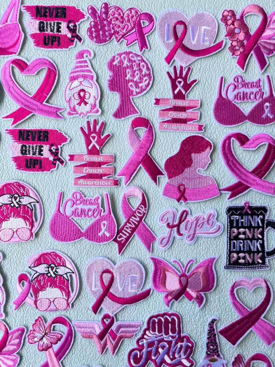 10/20 pièces Patchs brodés à motif aléatoire, appliques à coudre pour vêtements, sacs, chaussures, cahiers, couleurs aléatoires - J'aime les seins - Voir 1