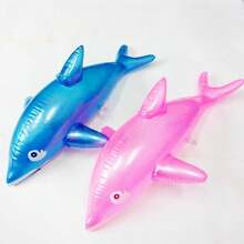 1pc Inflatable Shark & Dolphin Floating Toy, Durable PVC Blow Up Ocean Animal, Swimming Pool, Beach And Party Decoration Toy - Multicolor - View 3