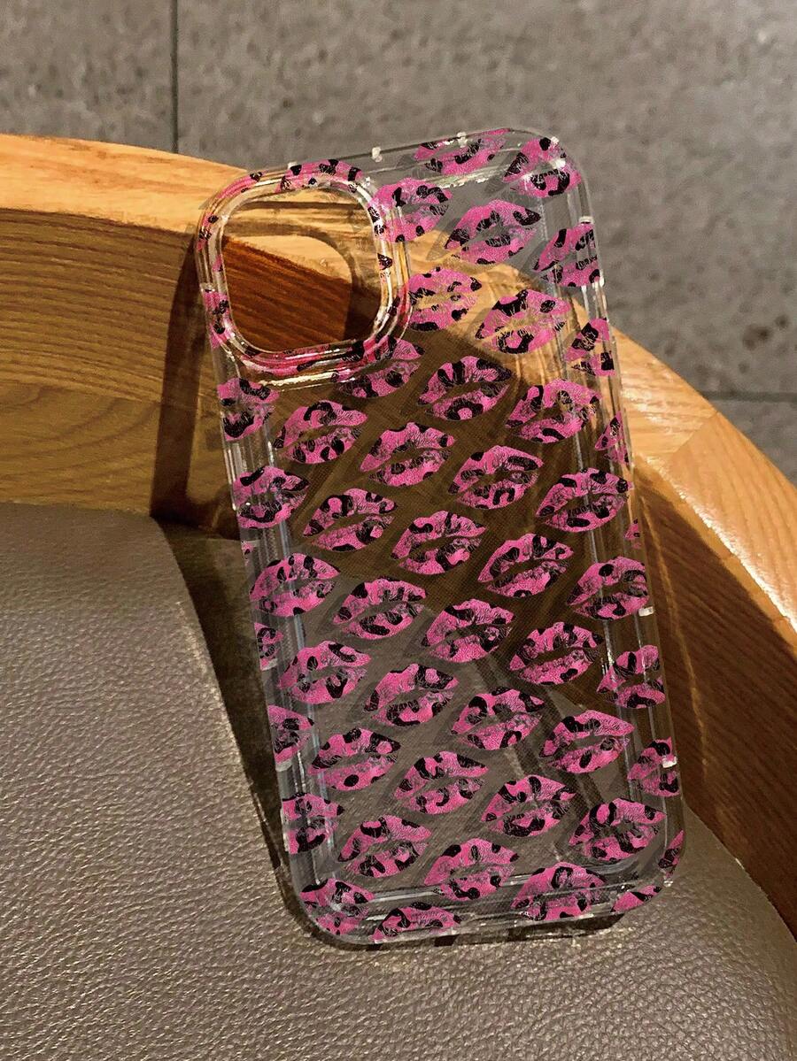 Pink Leopard Print Lipstick Print Clear Case Compatible With IPhone 13/15/16/17pro/17/14/17/15pro/15 Plus/15 Promax/7plus/8plus/X/Xs Max/Xr/11pro/12pro/13pro/14pro/12mini/13mini/11promax/12promax/13promax/14promax/14plus/17pro Max/17Air/6/6s Plus/7/8/16Pro/16plus/16promax/Se2/17promax&Compatible With Samsung Galaxy/A54/A14/A12/A13/A15/A32/A33/A24/A52S/S20/S21/S22/S23/S24/S23Plus/S24ultra/S25/A15/A33/A23/A07/A17/S26/A56/A57 - Multicolor - View 1