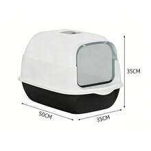 Fully Enclosed Odor-Proof Cat Litter Box, High-Raised Anti-Splash Design, Spacious Interior Suitable For Multiple Cats, Comes With Litter Scoop, Multiple Colors Available, Easy Disassembly & Assembly For Cleaning, Keeps Your Home Fresh And Clean - one-size - View 10
