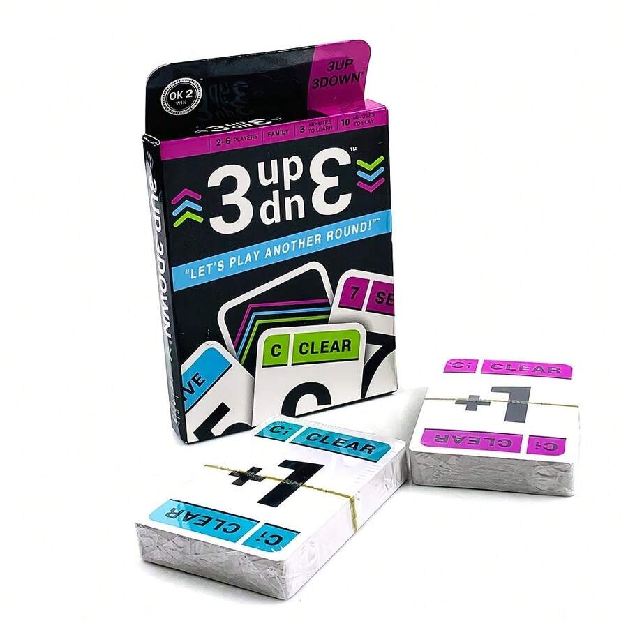 3 Up 3 Down 快速纸牌游戏,一款激动人心的多人策略游戏,非常适合感恩节、复活节、春节以及与家人朋友聚会。简单易学,趣味十足,是游戏之夜的理想之选。家庭扑克,一款专用牌组纸牌游戏 - 彩色 - 查看 1