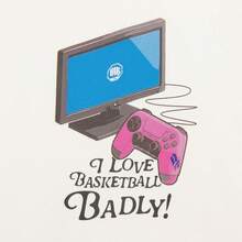 LI-NING BADFIVE Ice-Sensitive T-Shirt, Men's "I Love Basketball" Graphic Casual Tee AHSW183 - 乳白色 - 查看 5