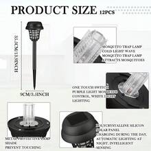 Exterminador de insectos solar con modos de luz duales, lámpara LED impermeable, lámparas con trampa para mosquitos, ideal para jardín, césped, camping, uso al aire libre - colores - Ver 7