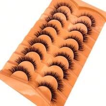 New 9 Pairs Eyelashes Makeup Soft Fluffy 3D Mink False Eyelashes Dense Handmade Curled Mink Eyelashes Natural False Eyelashes - 6D-02 - 查看 12