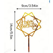 4 piezas de decoraciones de pastel de acrílico, decoración de pastel de fiesta, decoraciones de pastel con purpurina dorada, tarjetas de decoración con letras de "Feliz Cumpleaños", decoración de pastel de fiesta de cumpleaños, suministros creativos de repostería, regalos para fiestas y cumpleaños - A - Ver 6
