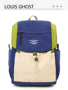 [Large Capacity, Drawstring Design, Multi-Pocket] Contrast Color Backpack, Lightweight, One Bag Handles Urban Commute And Outdoor Exploration! School Bag, Commute, Outdoor Travel, Short Trip Convenient Companion - Multicolor - View 14