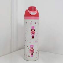 Festive Nutcracker & Star Insulated Water Bottle, Double Wall Vacuum Cup - Red and White - View 1