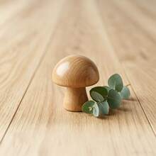 Bộ 2 tay nắm tủ, tay nắm ngăn kéo, tay nắm cửa tủ quần áo và đồ nội thất hình nấm bằng gỗ tự nhiên nguyên khối, phụ kiện trang trí tối giản cho nhà bếp và bàn trang điểm, kèm ốc vít lắp đặt. - A - Xem 3