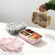 Caja de almuerzo de acero inoxidable 304 de 900ML con compartimentos, caja bento dividida, contenedor de almuerzo sellado a prueba de fugas, contenedor de almacenamiento de alimentos de gran capacidad portátil para frutas y ensaladas, apto para calentar con agua caliente, apto para lavavajillas & microondas, adecuado para estudiantes y adultos para usar en casa, escuela, oficina, picnic, regreso a la escuela - Multicolor - Ver 12