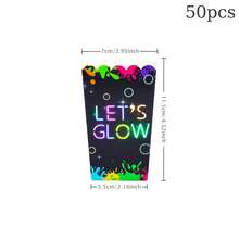 10/20/50/100Pcs Let's Glow Neon & Colorful Splash Pattern Popcorn Boxes, Black Background Open-Top Snack Containers, Disposable Paper Treat Boxes For Popcorn, French Fries, Candies, Desserts, Perfect For Glow-In-The-Dark Parties, Neon Events, Night Gatherings, Holiday Celebrations, Themed Parties, Party Favors, Food Packaging Supplies, Durable Lightweight Party Accessories, Versatile Containers For Snacks And Small Treats - Multicolor - View 8