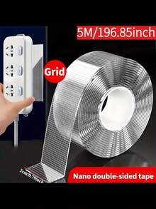 Băng keo nano hai mặt công nghiệp 5m, chất liệu PET trong suốt, độ bám dính cao, khả năng chịu tải mạnh, dễ xé và cắt, chịu nhiệt, có thể tái sử dụng, phù hợp với nhiều mục đích sử dụng. - nhiều màu - Xem 2