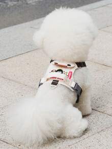 DomKim Adjustable No Pull Soft Padded Dog Harness, Decorative Embroidered Vest Harness With Storage Pocket, Reflective Anti-Escape Pet Walking Vest, Breathable Lightweight Outdoor Walking Gear For Puppy Small Medium Dogs, Multi Sizes Mixed Colors - White - View 5