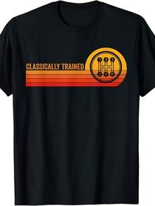 Camiseta Retro Vintage para Hombre con Transmisión Manual - Diseño Clásico para Amantes de los Coches con Gráfico de Cambios, Suave y Transpirable, Ajuste Cómodo para Todas las Estaciones, Regalo Ideal para Conductores y Fans del Automóvil (Negro/Am - Negro - Ver 1