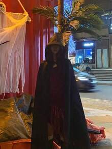 1 chiếc áo choàng Halloween mới, áo choàng thần chết, áo choàng ma cà rồng, áo choàng phù thủy, trang phục dự tiệc dành cho người lớn, màu đen. - Áo choàng nhung vàng đen - Xem 5