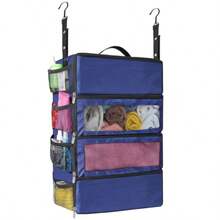 Esouler - Organizador de maletas, organizador de equipaje de viaje, cubos de embalaje colgantes para viajes, estantes de viaje portátiles para colgar organizador de clóset plegable para equipaje de - Azul marino - Ver 9