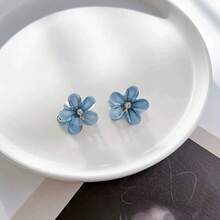 3/5/6 chiếc kẹp tóc hoa pha lê mini dùng cho kiểu tóc rẽ ngôi bên. Hoa trà nhiều màu. Bím tóc nhỏ cho kiểu tóc rẽ ngôi bên. Kẹp tóc nhỏ nhắn và tinh tế. Kẹp tóc kiểu tóc công chúa. Kiểu tóc tết. - Màu xanh nhạt - Xem 14