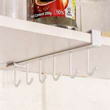 1Pc Wall-Mounted Plastic Hat Rack With 6 Hooks-Perfect For Hanging Baseball Caps, Golf Hats, Bucket Hats, Sun Hats, And More. A Practical, Versatile, And Essential Storage Solution For The Home. - Multicolor - View 9