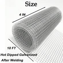 Hardware Cloth 1_4 Inch 4inx10ft Galvanized After Welding 23 Gauge,Wire Cloth Wire Mesh Roll Chicken Wire Fence Mesh Roll For Chicken Pen_Coop Fences, Garden Fences,Screen Mesh,Poultry Netting Cage - ColorB - View 2