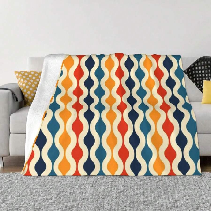 Groovy 70 S Pattern An Ultra-Soft Micro Fleece Blanket - 1 - Ver 1