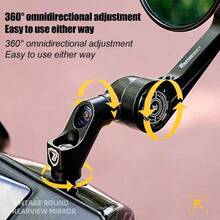 Mecha Style Retro Rearview Mirror, Bafute Motorcycle Rearview Mirror, Aluminum Alloy Rearview Mirror, Electric Vehicle Rearview Mirror, With Mirror Mount, Motorcycle Modification Rearview Mirror, Anti-Glare Rearview Mirror, Universal Rearview Mirror, Suitable For Motorcycle Modification - A - View 5