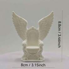 Vintage Angel Wings Throne Miniature Decor - Elegant European Style Winged Armchair Display, Delicate Jewelry Ring Holder, Chic White Desktop Art Piece, Unique Spiritual Gift For Her - 1 - View 3