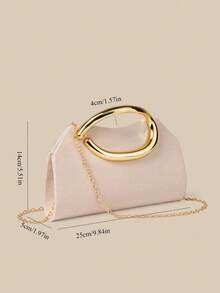 1pc Apricot Women's Clutch Bag, High-End Velvet Envelope Style Handbag With Flap Design, Suitable For Holidays, Vacations, Summer, Beach, Business Commute And Other Occasions, Multifunctional Crossbody Bag, Casual Minimalist, Essential Item For Beach, Party, Vacation - Apricot - View 7