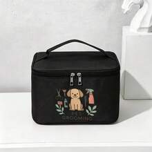 Pet Grooming Dog Pattern Storage Bag, Large Capacity Pet Beauty Tool Organizer Box - Multicolor - View 2