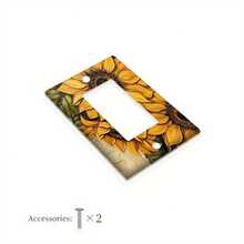 1 pieza Placa de pared con diseño de girasol vibrante, Cubierta moderna de interruptor de luz de 1 o 2 enchufes, Decoración del hogar para dormitorio y cocina - Multicolor - Ver 7
