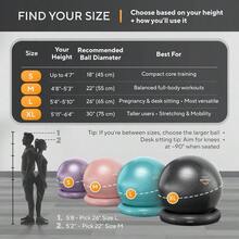 Yoga Exercise Ball Chair Office Desk With Base, Pregnancy, Birthing, Stability Exercises Fitness. Stability Birth Ball Labor, Gym Workouts. - Jet Black - View 8