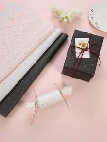 10pcs Thin Paper Sheets, 3 Colors, With Star & Pattern Designs, Suitable For Wedding, Valentine's Day, Birthday Gift Wrapping, Bouquet Wrapping, Gift Bag Filler And Party Favors - Multicolor - View 2