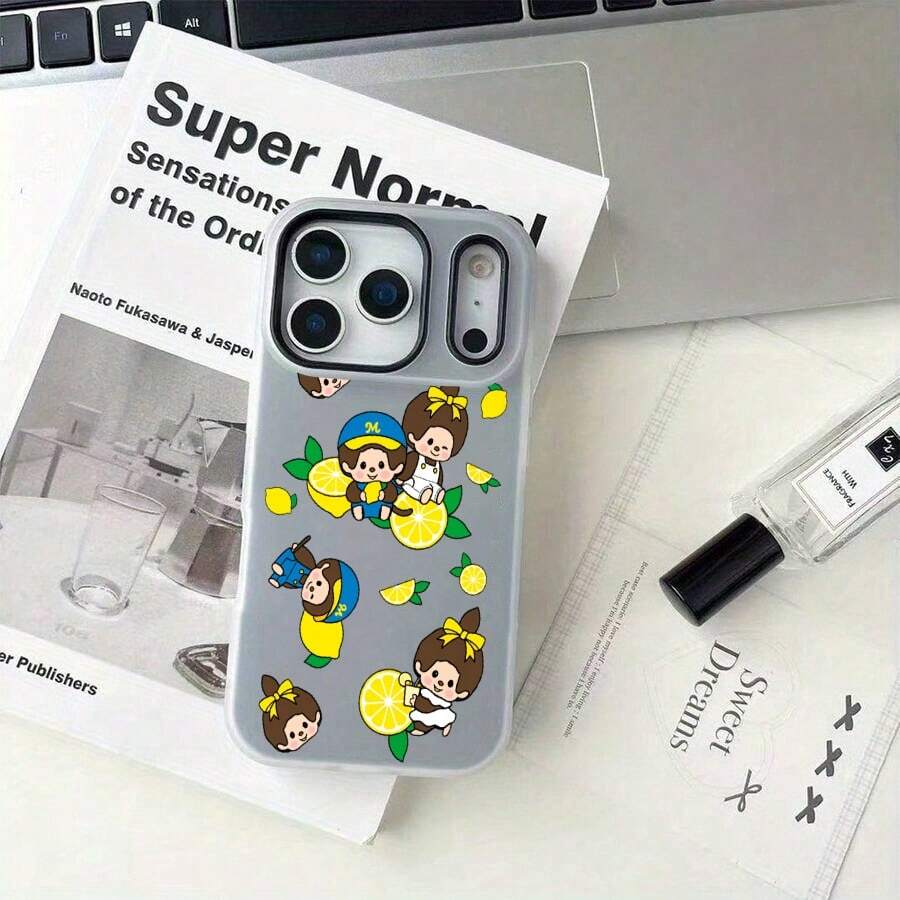 スマホケース 2in1ケース ジェル風可愛いデザイン キャラクターイラスト 大人可愛い 女子向け TPU+PP二層構造 柔らかTPU 耐衝撃 カメラレンズ保護 17/16/15/14/13/12/11/5/7/8 Plus Pro Max 対応 インスタ映え プレゼント - 黑色 - チェックする 1